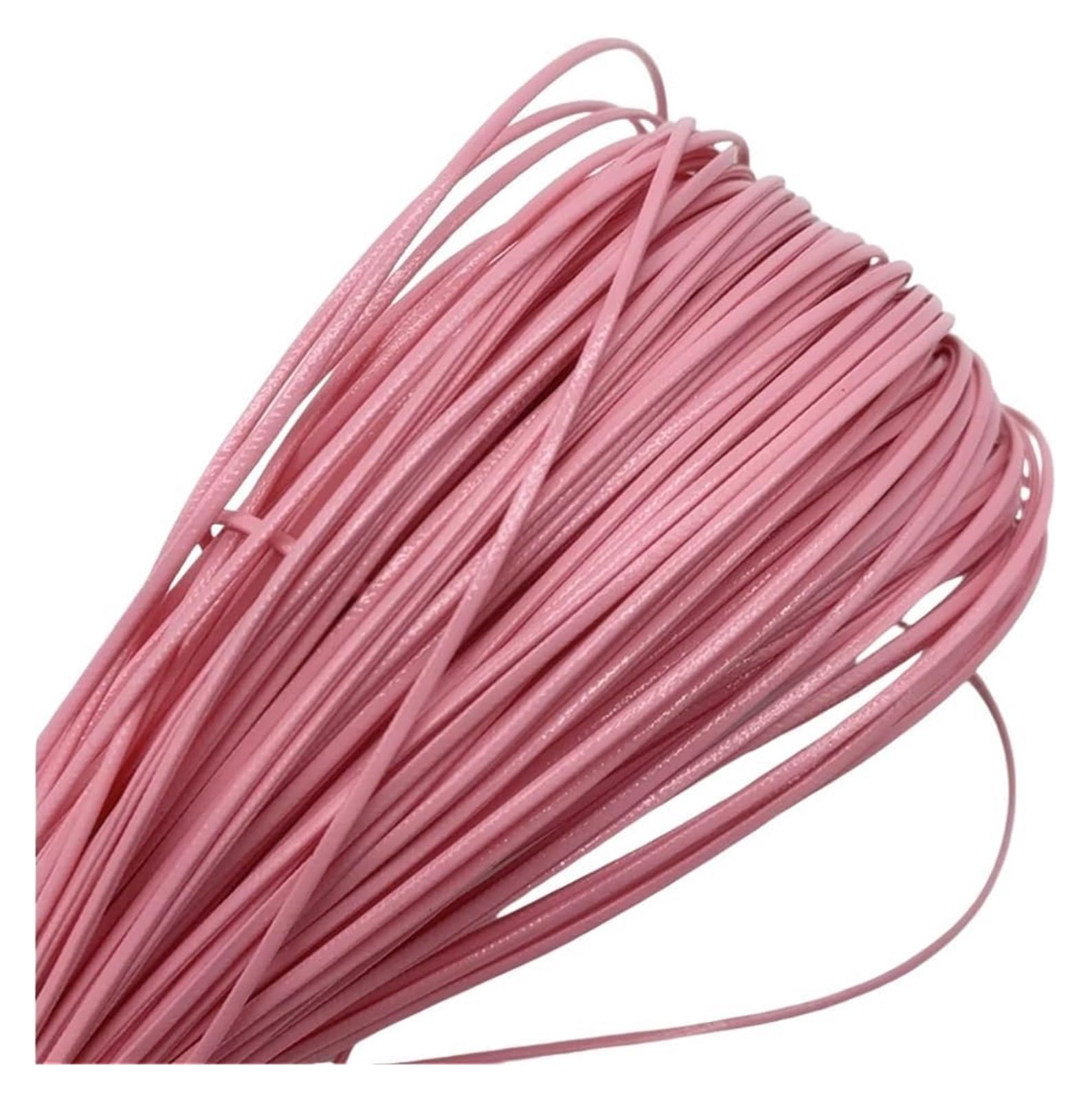 Cordoncino piatto in pelle, Corda in pelle PU 2 mm 5 iarde multicolore for la creazione di gioielli(Pink)