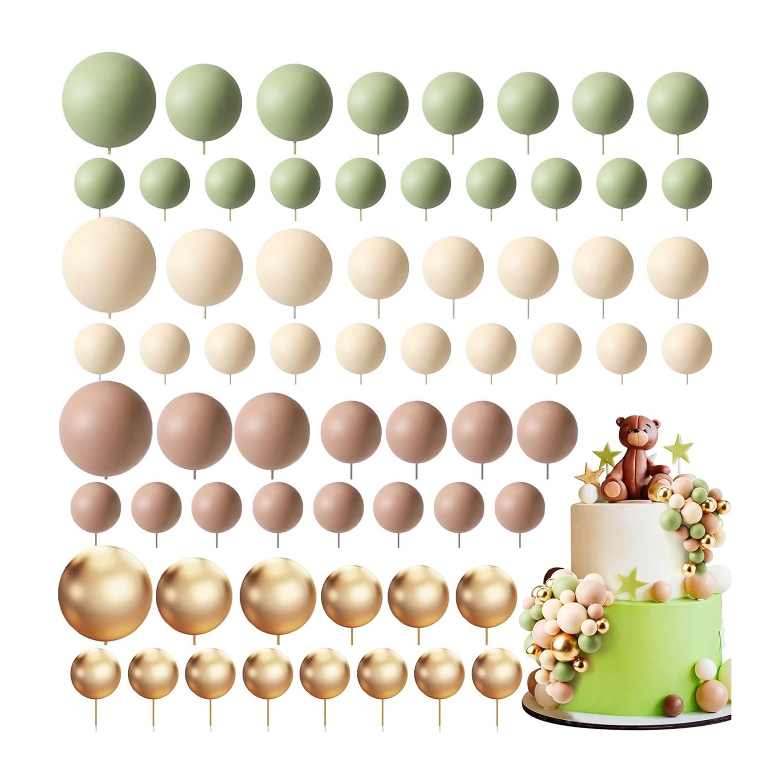 Lot de 288 mini ballons en mousse pour décoration de gâteau de Noël, d'anniversaire, fête prénatale, anniversaire de mariage (couleur A)