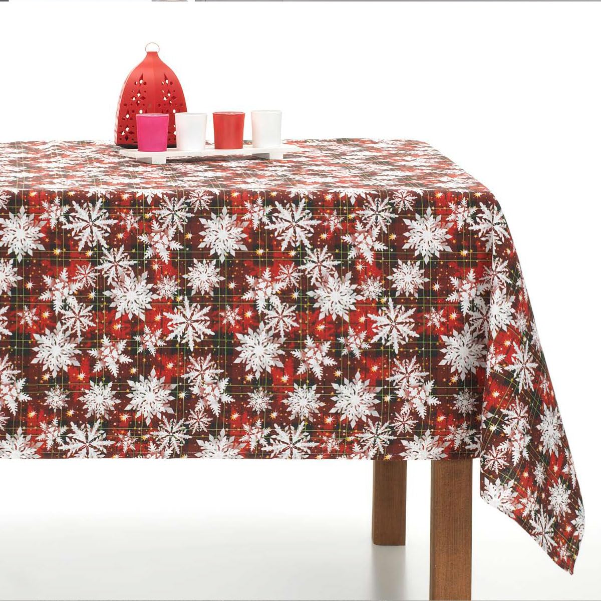 Lanovenanube Nappe de Noël pour Table Rectangulaire, Nappe Toile 01 Dimensions 140 x 250 cm Nappe avec Dessin de Noël pour décorer votre table