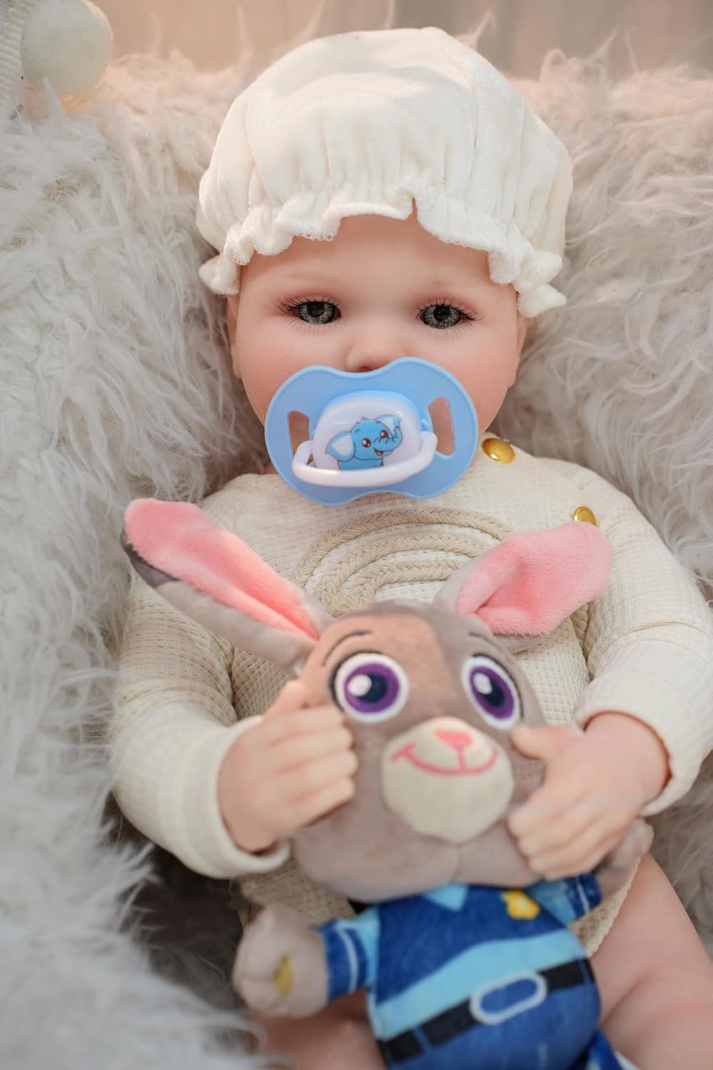 15.7inch All Silicone Doll Sleeping with Eyes Closed, a Realistic Handcrafted boy, a Realistic Elastic and Soft Reborn Baby Doll, a Silicone Full-Body and Accessory for Children 3+ Collector