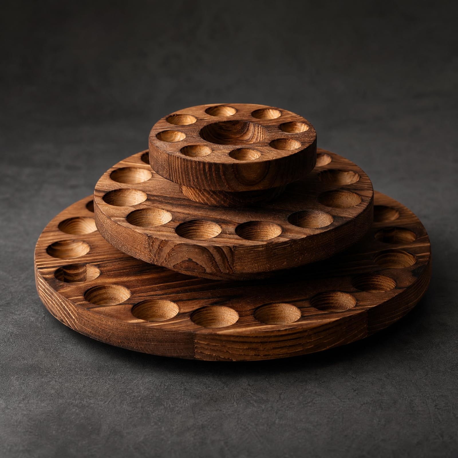 Organiteur à Trois Niveaux en Bois n Stable Range-Cosmétiques Rotatif Résistant pr Rayures Présentoir pr Coiffeuse, Style A