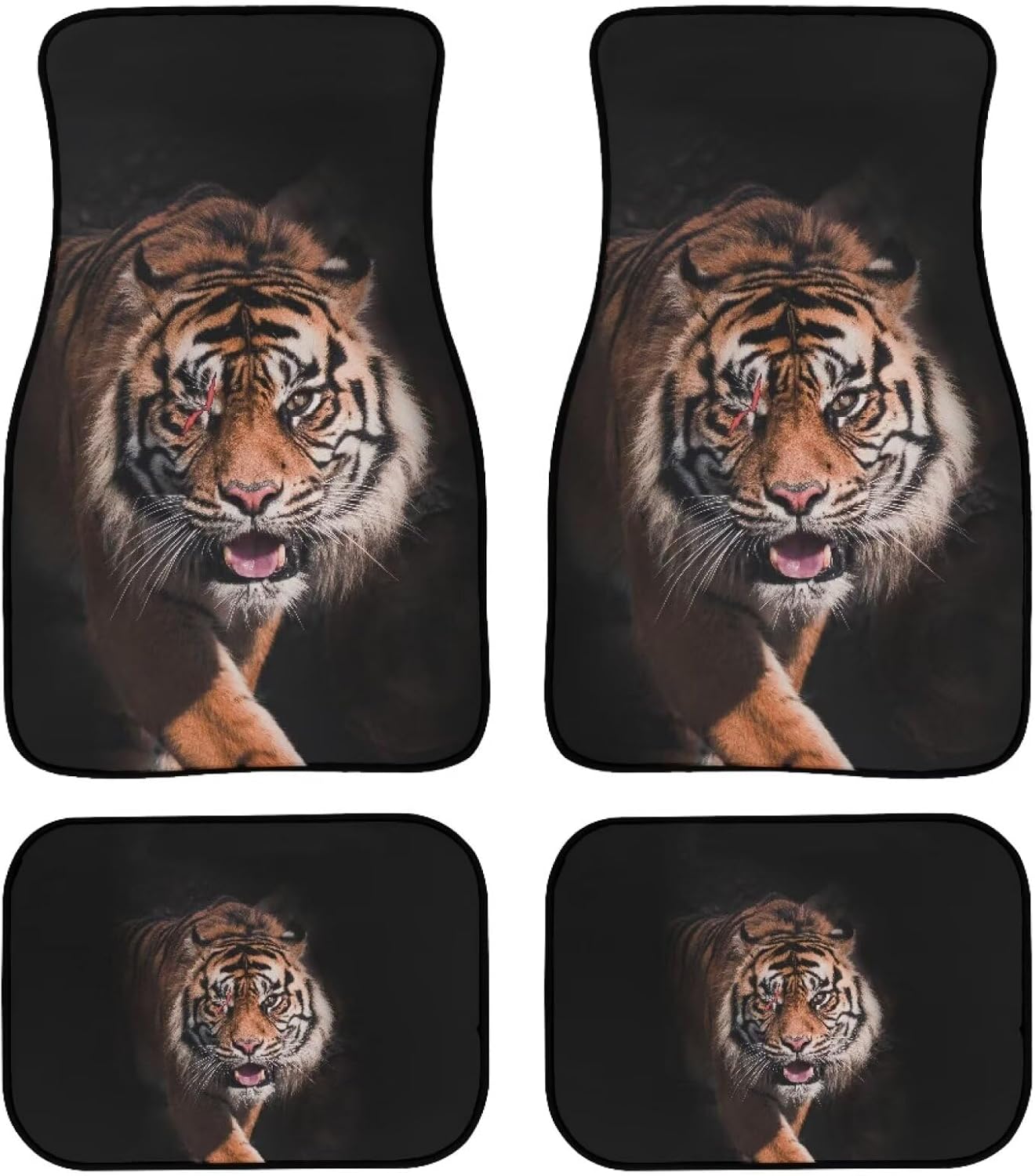 GLENLCWE Red Rose Floor Mats for Cars, Flower Print Car Floor Mats, Anti-Slip Rubber Car Mat Set Unverisal Fit Most Cars, Trucks, SUV, Van