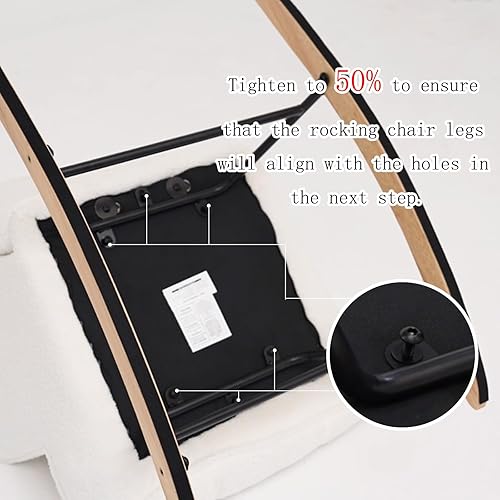 Miniatura 6 de Mecedora tapizada con respaldo alto, cómodo y elegante sillón con asiento acolchado para salas de estar, dormitorios grises, oficinas, gris