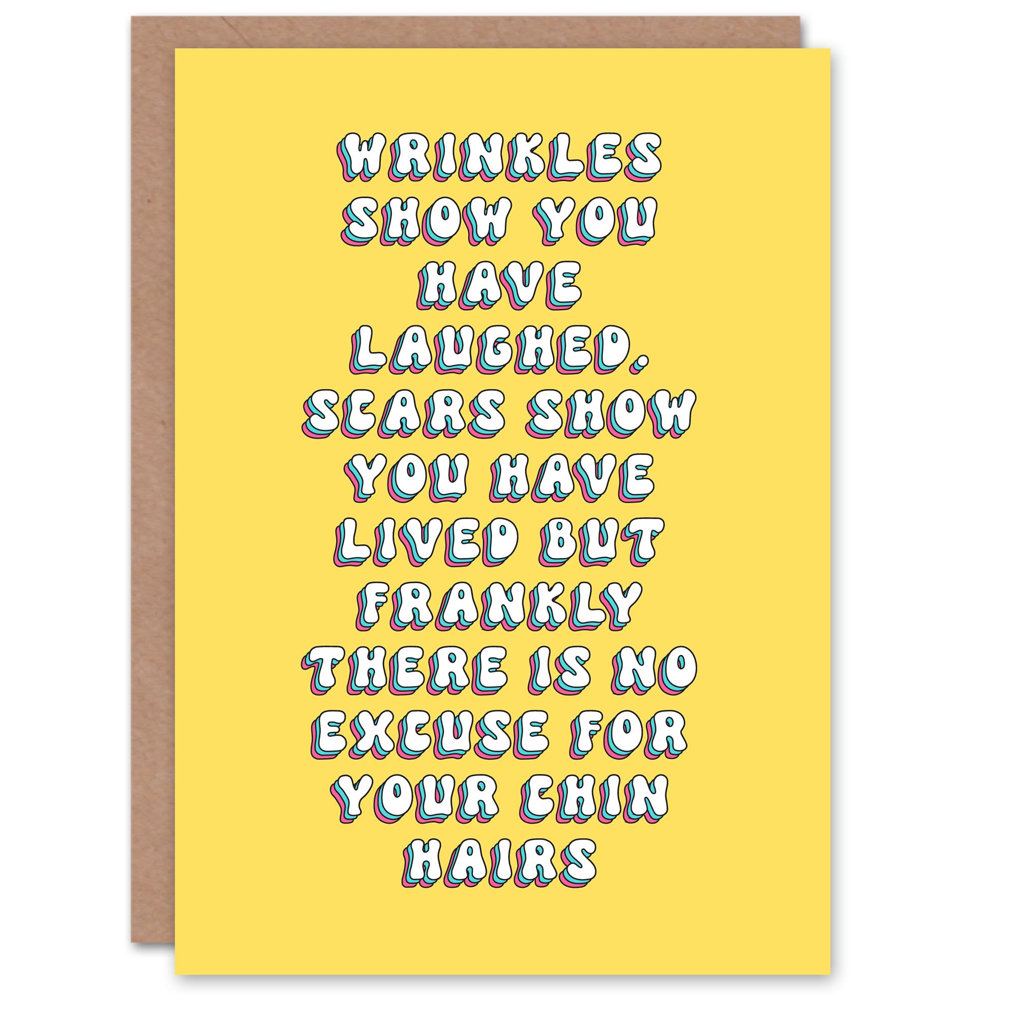 Artery8 Greeting Card No Excuse For Chin Hairs Funny Cheeky For Her Woman Wife Gran Mum Sister Birthday Card