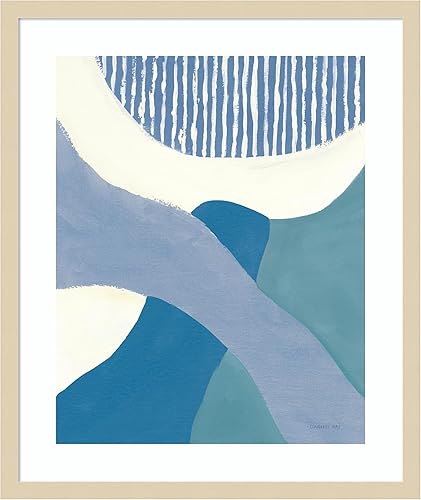 Amanti Art Framed Wall Art Print 25x21 Retro Abstract VI Blue Green by Danhui Nai, Abstract Wall Art, Modern Contemporary Decor, Medium Poster