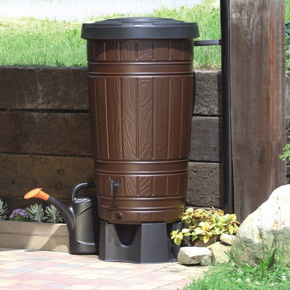 Unbekannt Regenwassertonne 265L 2 Farben Wasserhahn wählbar (Braun)