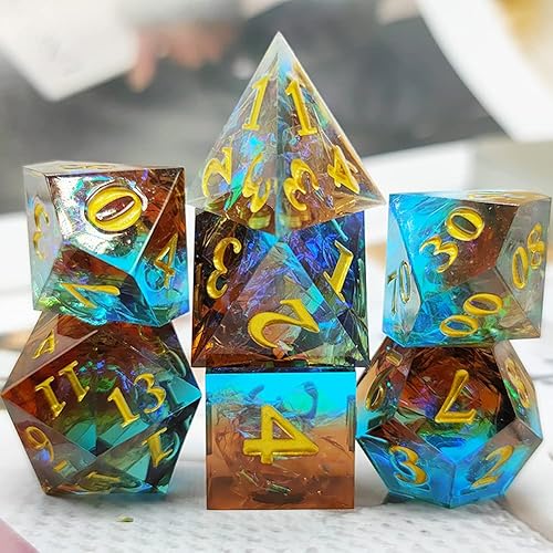Miniatura 4 de LANGWEI DND Dice Set de dados de resina D&D Polyhedral Dice Wcaja de regalo, dados de juego de rol para juegos de mesa TRPG Dungeons and Dragons