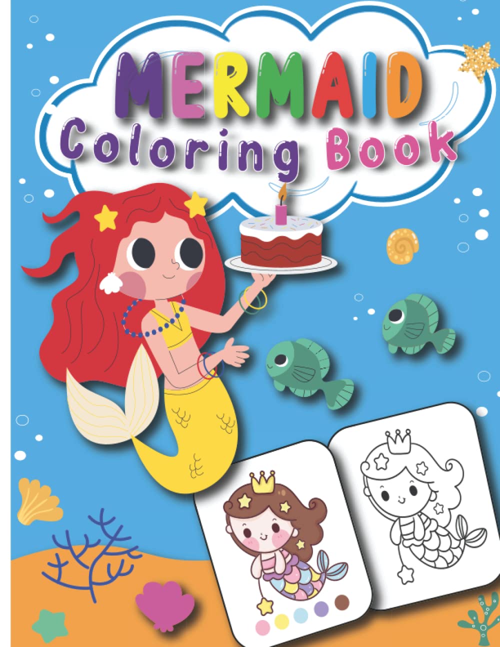 Amazon.co.jp: Mermaid Coloring Book: 73 Cute Coloring Pages
