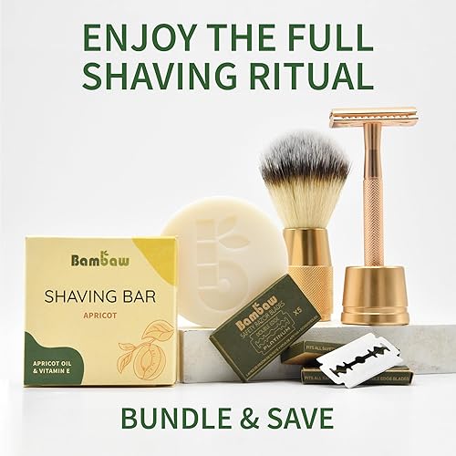 Miniatura 7 de Bambaw  Jabón de afeitar para mujer  Aceite de albaricoque y jabón de afeitar de vitamina E  Barra de afeitar para todo tipo de piel  Afeitado para