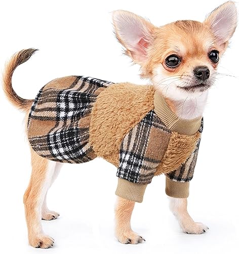 Miniatura 20 de Vestido suéter para perros pequeños, suéter para perros pequeños, ropa para cachorros, vestido de princesa a cuadros, ropa de ropa para festivales
