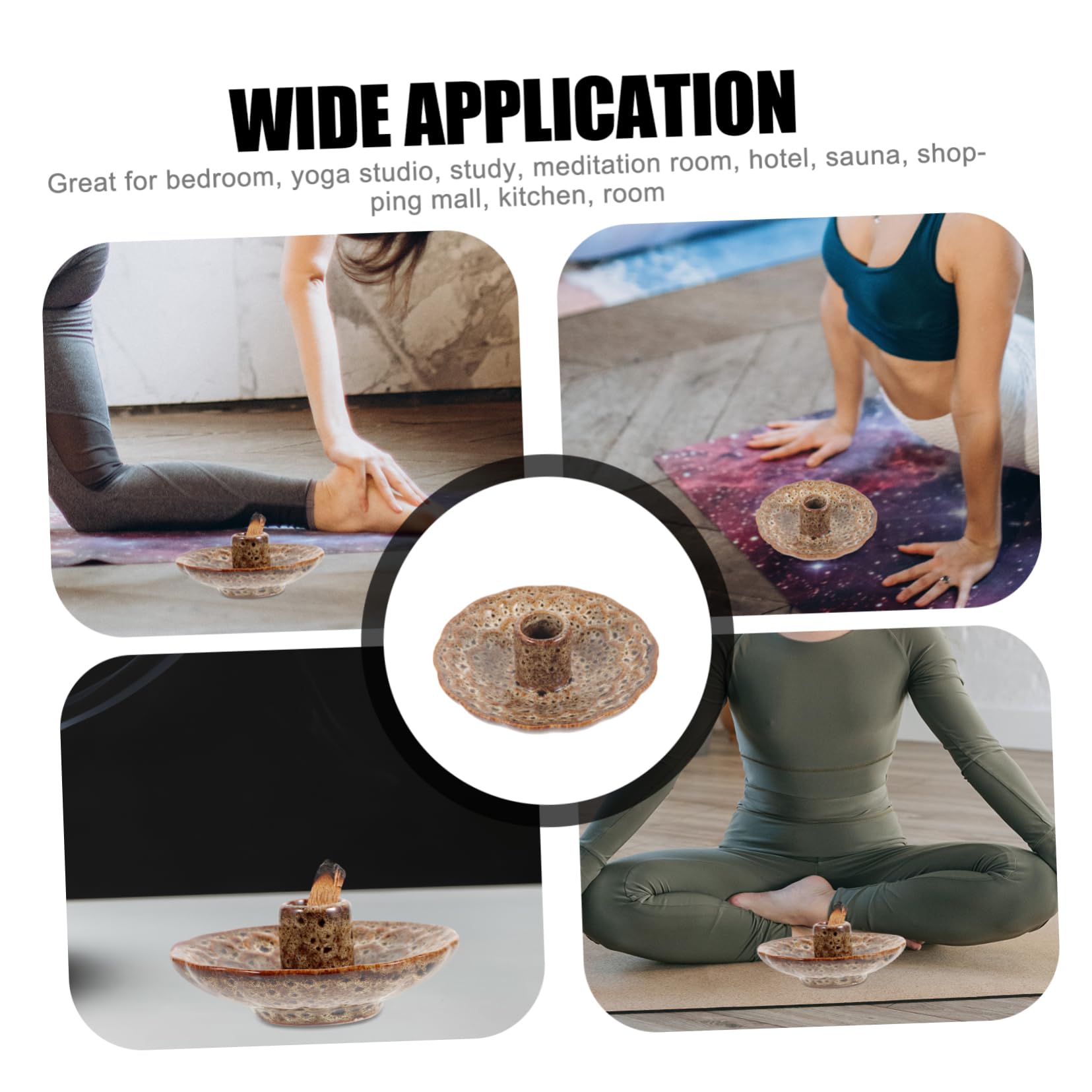 Mobestech 4 Stück Halter für Räucherstäbchen aus Keramik Eleganter für Weißen Salbei für Meditation und Aromatherapie eine Ruhige
