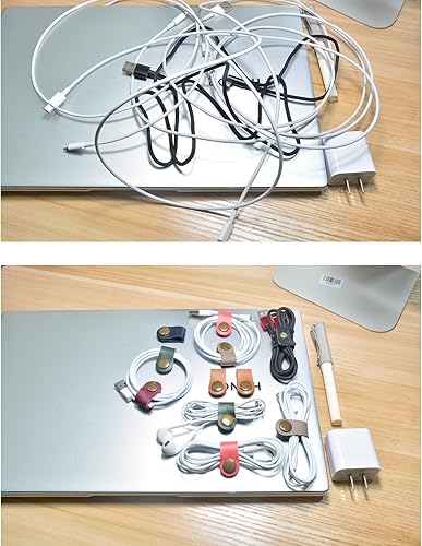 Miniatura 9 de CAILLU Organizador de cables, soporte USB, gestión de cables, correas de cable, estuche para auriculares, auriculares, devanador de auriculares,
