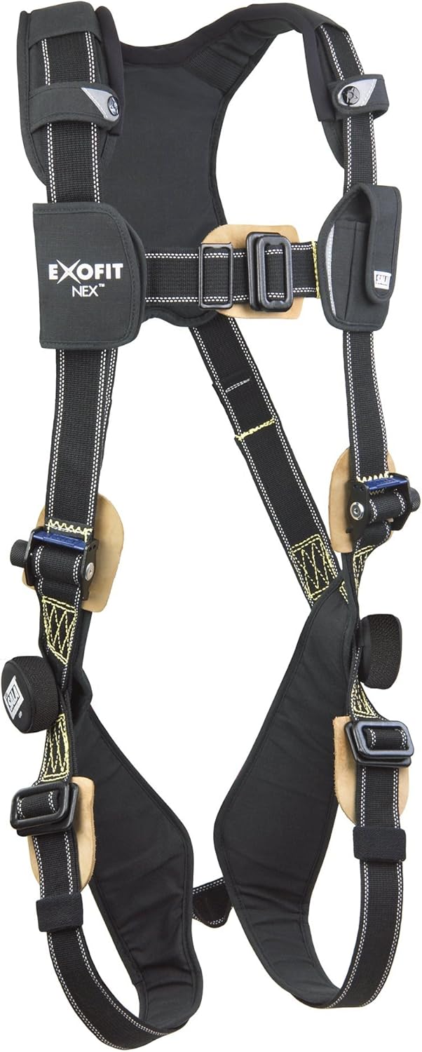 3M DBI-SALA ExoFit NEX 1113338 Full Body Arc Flash Harness, PVC Coated Alum Back D-Ring, Nomex/Kevlar Web, PVC Coated Pass-Thru Buckle Leg Straps, X-Large, Black