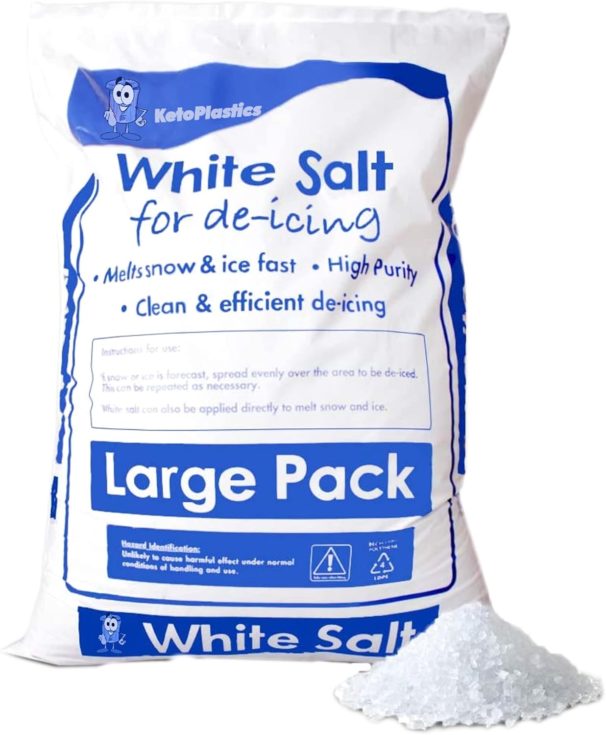 DeIcing Grit White Salt 25kg Ideal for Deicing Snow and Ice from