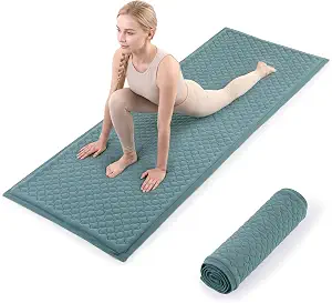 MABOZOO Cotton Yoga Mat, Non-Slip Breathable Exercise Rug for Meditation, Pilates, Indoor & Outdoor Fitness