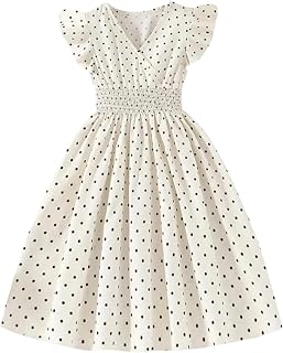 Niren Enterprise Girls Polka Dot Flutter Sleeve Smocked Waist Summer Party Frock Dress Price In India