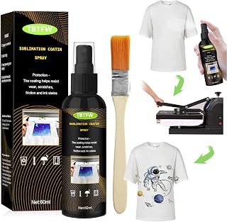 Sublimation Spray, Sublimation Spray for Cotton Shirts with Brushes, Sublimation Spray Apply All Fabric, Carton, Canvas, High Gloss Vibrant Colors, Super Adhesion & Quick Dry