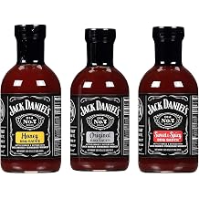 Jack Daniels Barbecue Grill Sauces Set 3 x 473 ml Original Sweet & Spicy and Honey BBQ enjoyment for kitchen seasoning and spicy enjoyment for cooking