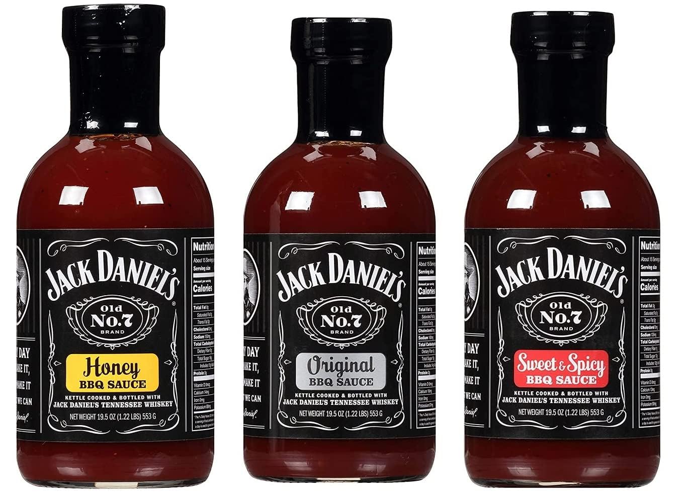 Jack Daniel's - Barbecue Grillsaucen Set - Original, Sweet & Spicy und Honey BBQ (3 x 473ml)