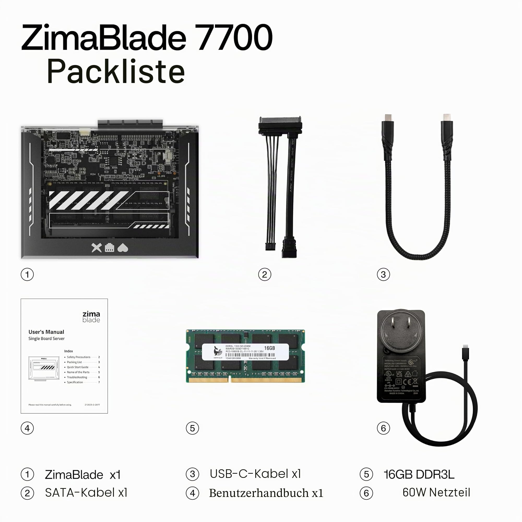 ZimaBlade 7700 Palm-Sized Modular x86 SBC Home Server mit CasaOS – 16 GB RAM & 32 GB eMMC 4-Core, lüfterlos, Ultra-Low Power Leise Hackbar für DIY NAS/Media/Personal Cloud