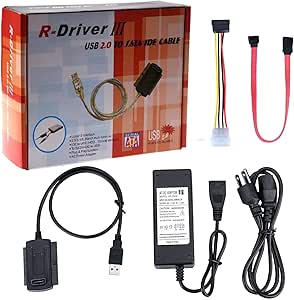 Generic SATA/PATA/IDE Drive to USB 2.0 Adapter Converter Cable for 2.5 / 3.5 Inch Hard Drive / 5 inch Optical Drive with External AC Power Adapter