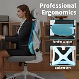 Apusen Ergonomic Office Chair White+black – Lumbar support included