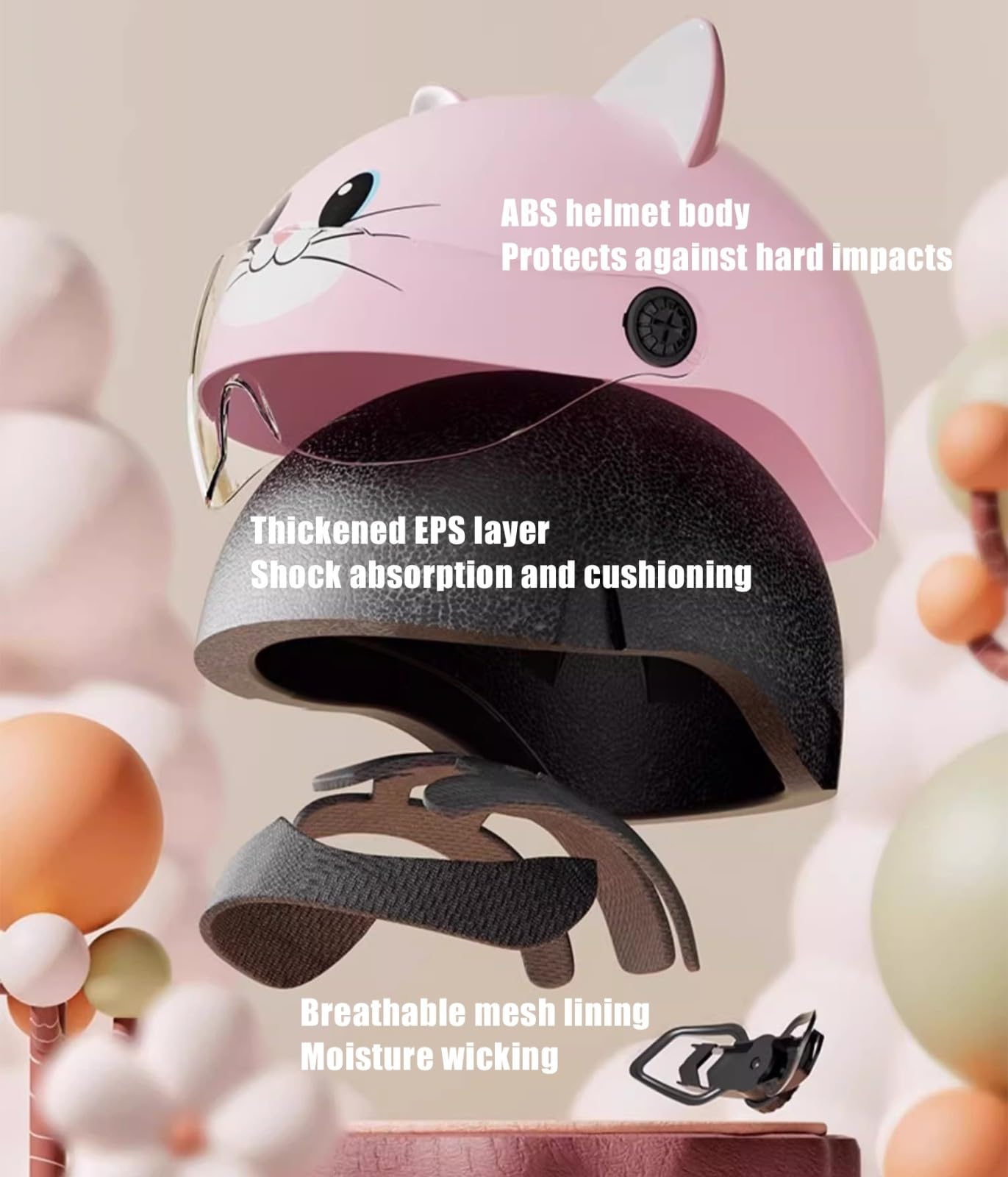 Casco De Moto Jet para Niños | Casco De Bicicleta Infantil | Casco De Scooter Infantil | con Visera | Homologado Según ECE 22.06 | para Niños Y Niñas De 3 A 12 Años
