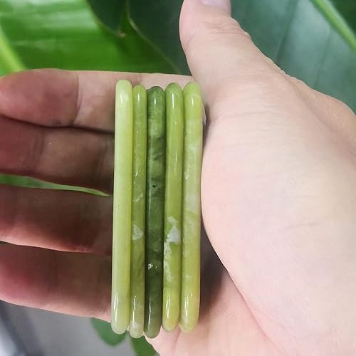 Miniatura 3 de Auténticas piedras de jade Gua Sha de propiedad asiática, herramienta facial GuaSha, masaje corporal facial, terapia de acupuntura, tratamiento de