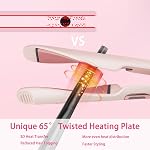 ANGENIL Pro Twist Flat Iron Hair Straightener and Curler 2 in 1, Dual Voltage Ceramic Straightener Flat Iron with Silicone Heat Resistant Mat Pouch, 11 Level Temp, 20S Fast Heating for All Hair Types