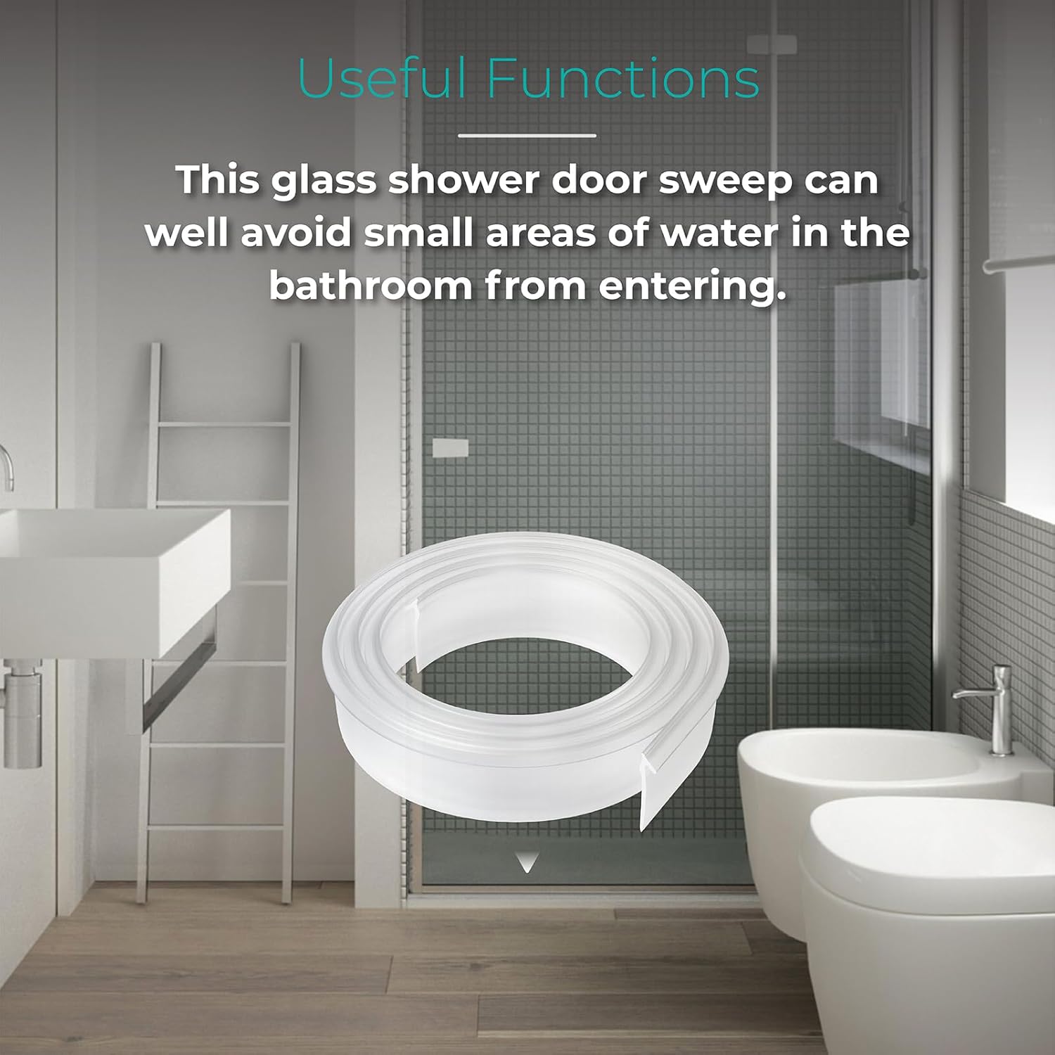 Framed Shower Door Bottom Seal, 0.2" Shower Doors Sweep for Framed & Swing Shower Doors, 39" Long Angled T Drip Clear Vinyl Swing Doors Seal Strip, Shower Door Replacement Parts