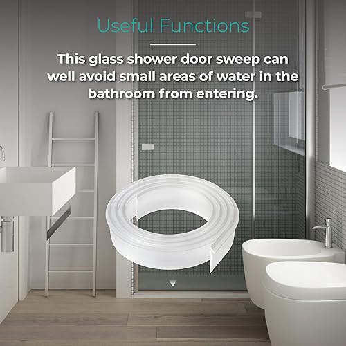 Miniatura 7 de Shuisen Puerta de ducha en T Drip Sweep en ángulo de vinilo transparente enmarcado barrido de 36 pulgadas de largo ajuste para puertas batientes o