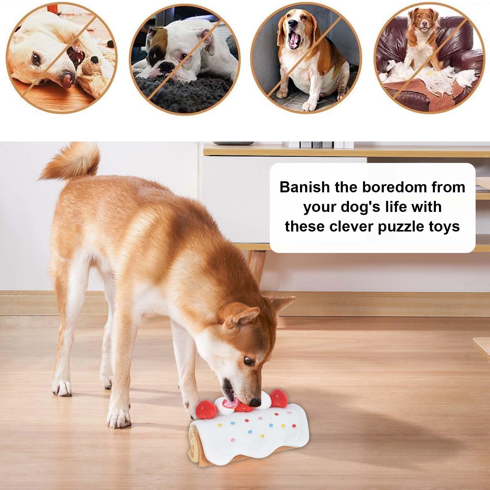 Schnüffelmatte Für Hunde & Katzen – 41x34 Cm, Mit Knisterpapier, Interaktiv – Langsames Fressen & Geistige Auslastung