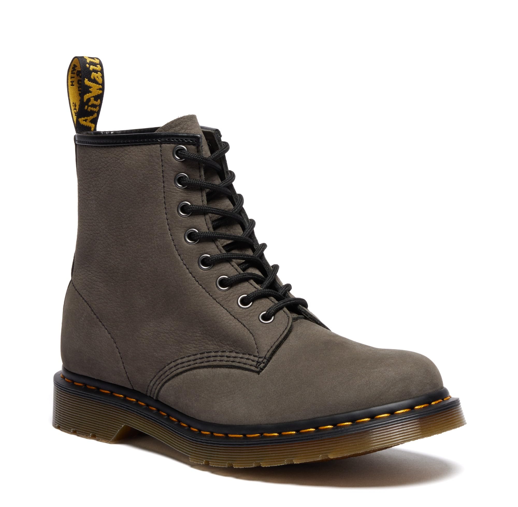 Dr. Martens 1460 Milled Nubeck WP Leather Lace Up Boot, Gunmetal, 6 UK/8 W US/7 M US