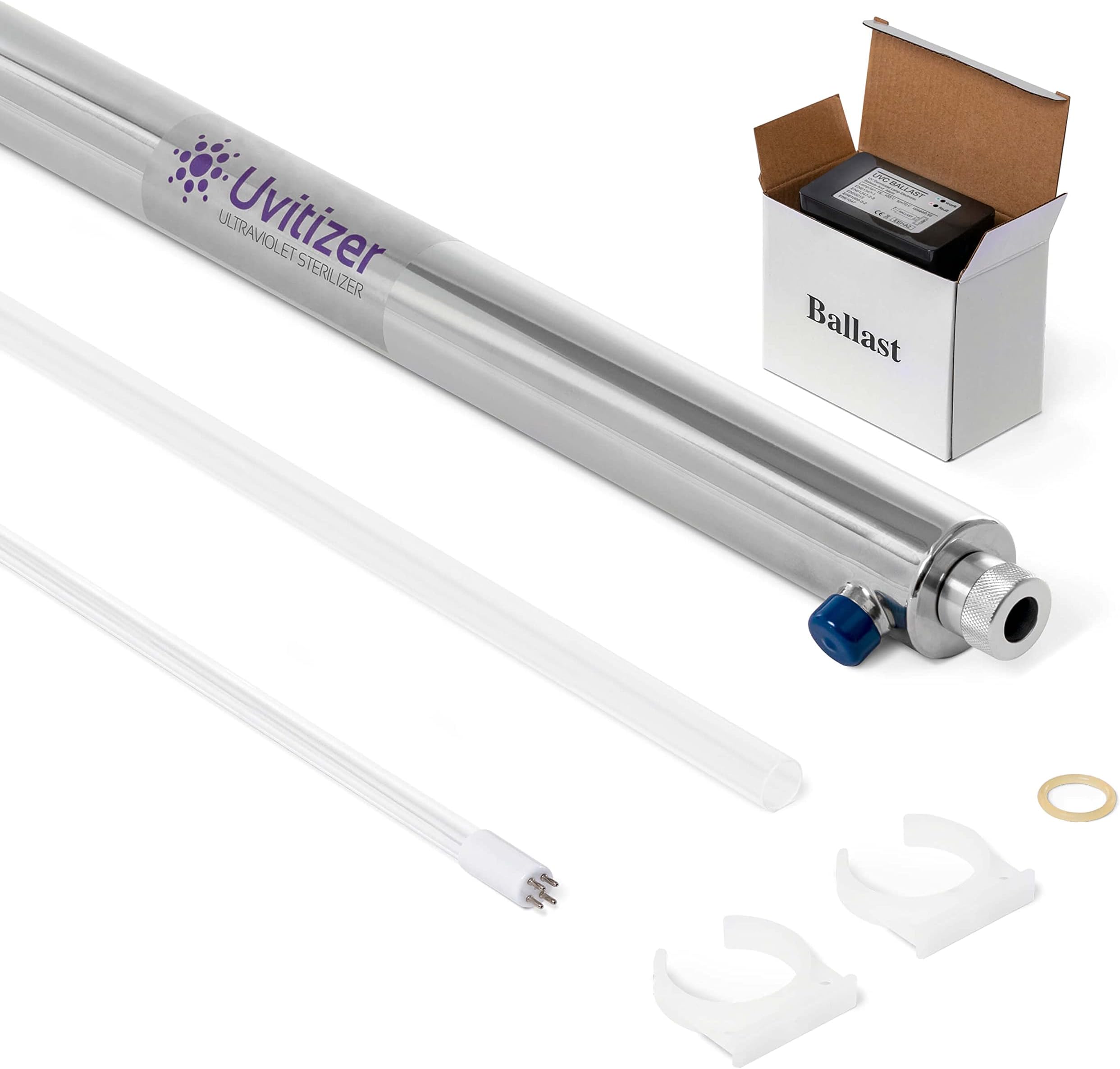 Uvitizer Ultraviolet UV Light Bulb Housing with 36” UV-C Bulbs – for Commercial and Whole House UV Water Filtration Systems – 12 GPM