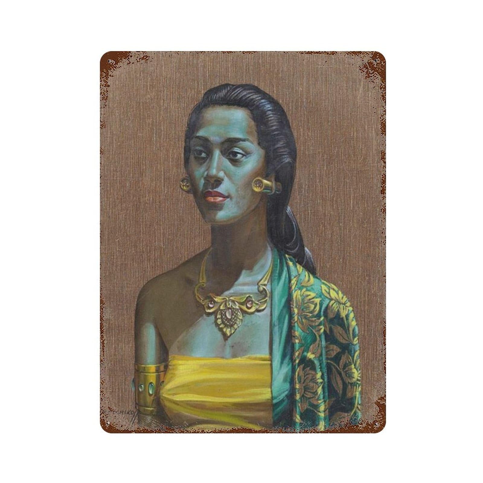 xiaoxiaoshen Artist Vladimir Tretchikoff Oriental (5) Wall Decor Art Metal Tin Poster Modern Home Decor Art Home Bar Shop Decorations Vintage Sign 40x30cm