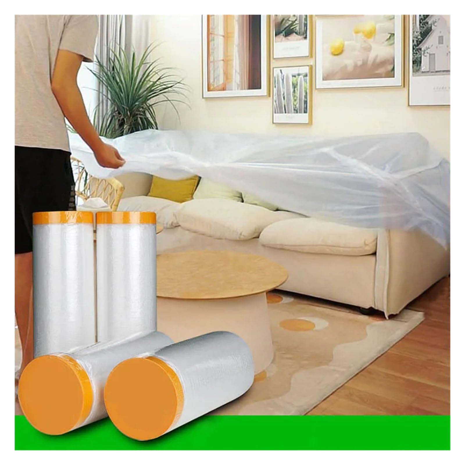 Película adhesiva de pintura for coche, cubierta protectora for decoración muebles sala estar, automóvil, paño plástico Dus, 4 Uds para Muebles(150cm*20m)
