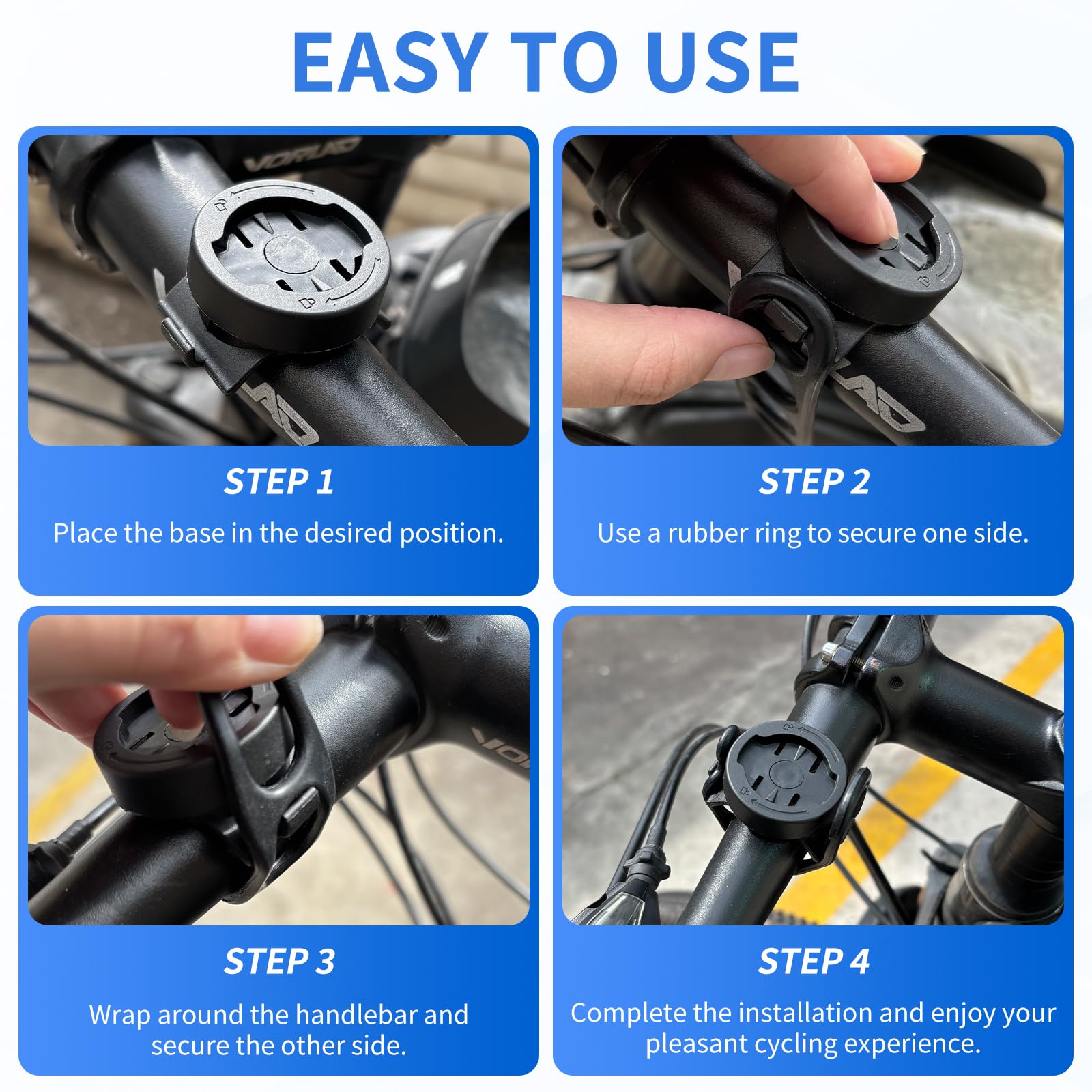 Obracany o 360° uchwyt na komputer rowerowy do Garmin – uchwyt rowerowy na wspornik rowerowy, uchwyt na tylne światło i tachometr do Garmin Edge, Varia, uchwyt rowerowy do rowerów wyścigowych i MTB