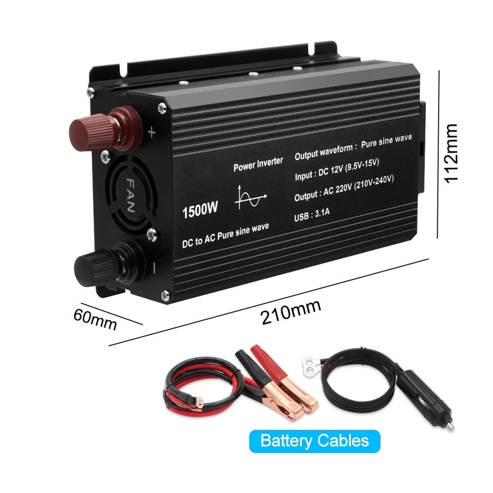 Convertidor Inversor Transformador Inversor Onda Sinusoidal Pura 1000W/1500W/2200W/2600W/3000W CC 12 V A CA 220 V Voltímetro LED Transformador Enchufe Universal UE(12V 50Hz,Europe,1500W)