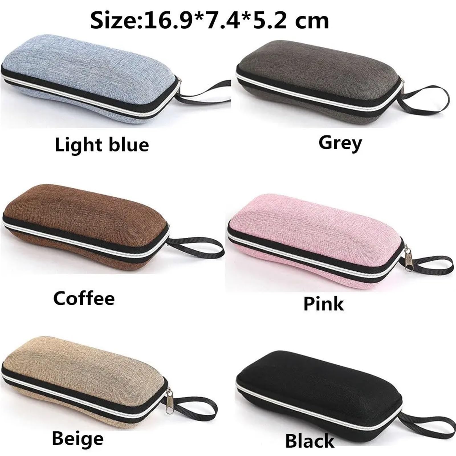 Boîte à lunettes 2 pièces, boîte avec fermeture glissière, Style Simple, de protection Portable for Pour Femmes Et Hommes