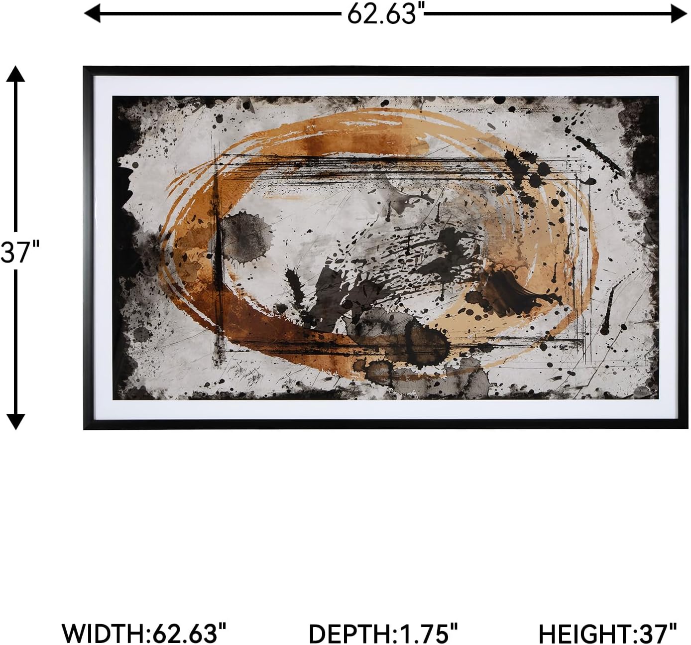 Signature Design by Ashley Clefting Contemporary Framed Wall Art, 63x37, Black & Dark Brown