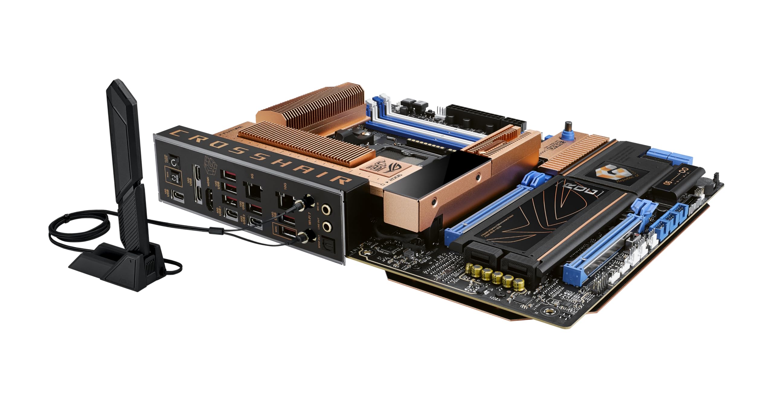 ASUS ROG Crosshair 2006, AMD AM5 X870E ATX, hołd dla pierwszej płyty głównej ROG, 20 + 2 stopnie zasilania, DDR5, 5 gniazd M.2, Wi-Fi 7, Ethernet Realtek 10 GB, wyświetlacz OLED, ASUS AI Advisor | AMD AM5, 20+2+2, DDR5, 2-calowy wyświetlacz OLED, 5 gniazd