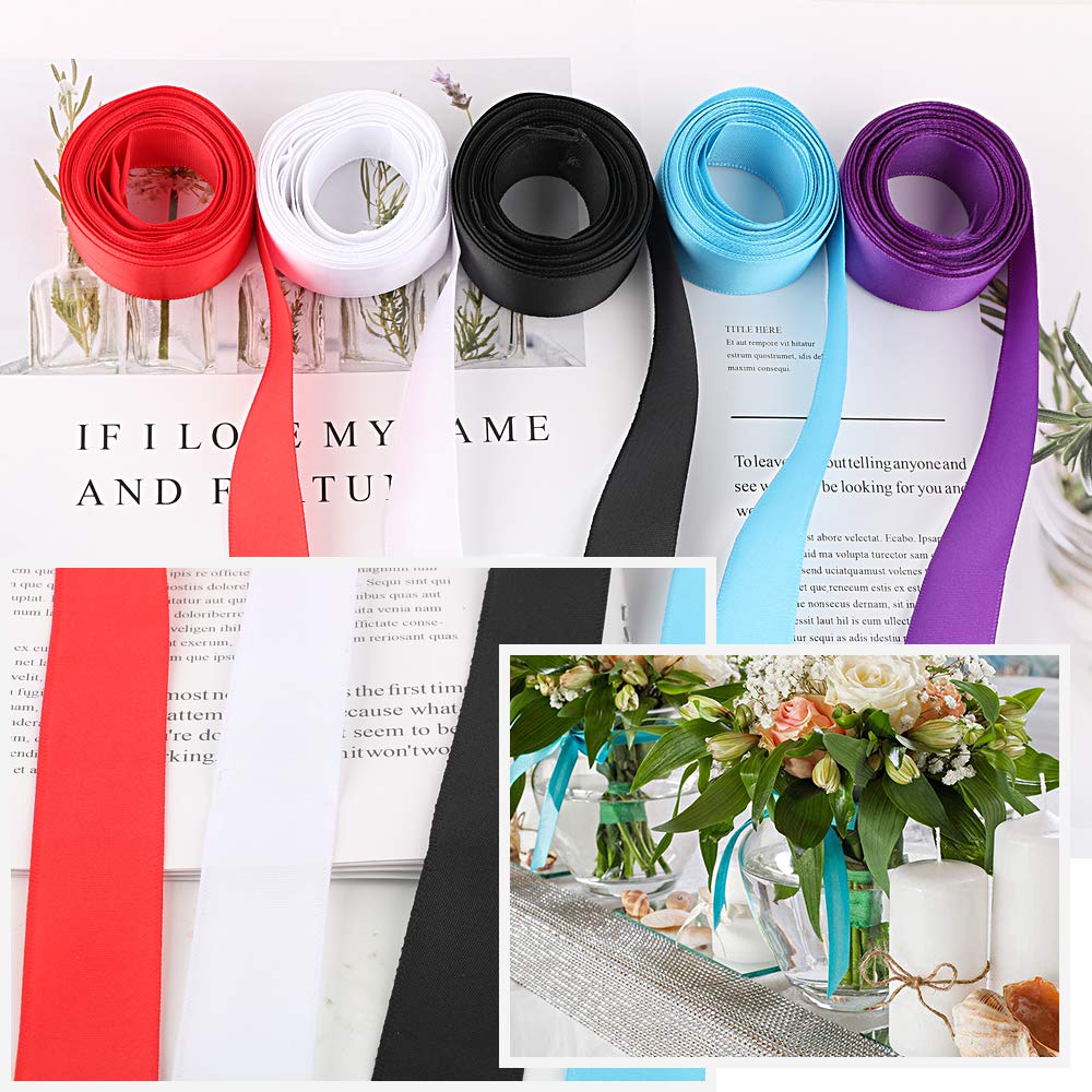 12 Rouleaux Ruban Satin 25mm X 10m - 12 Couleurs Assorties Pour Emballage Cadeau, Décoration, Mariage, DIY - Total 120m