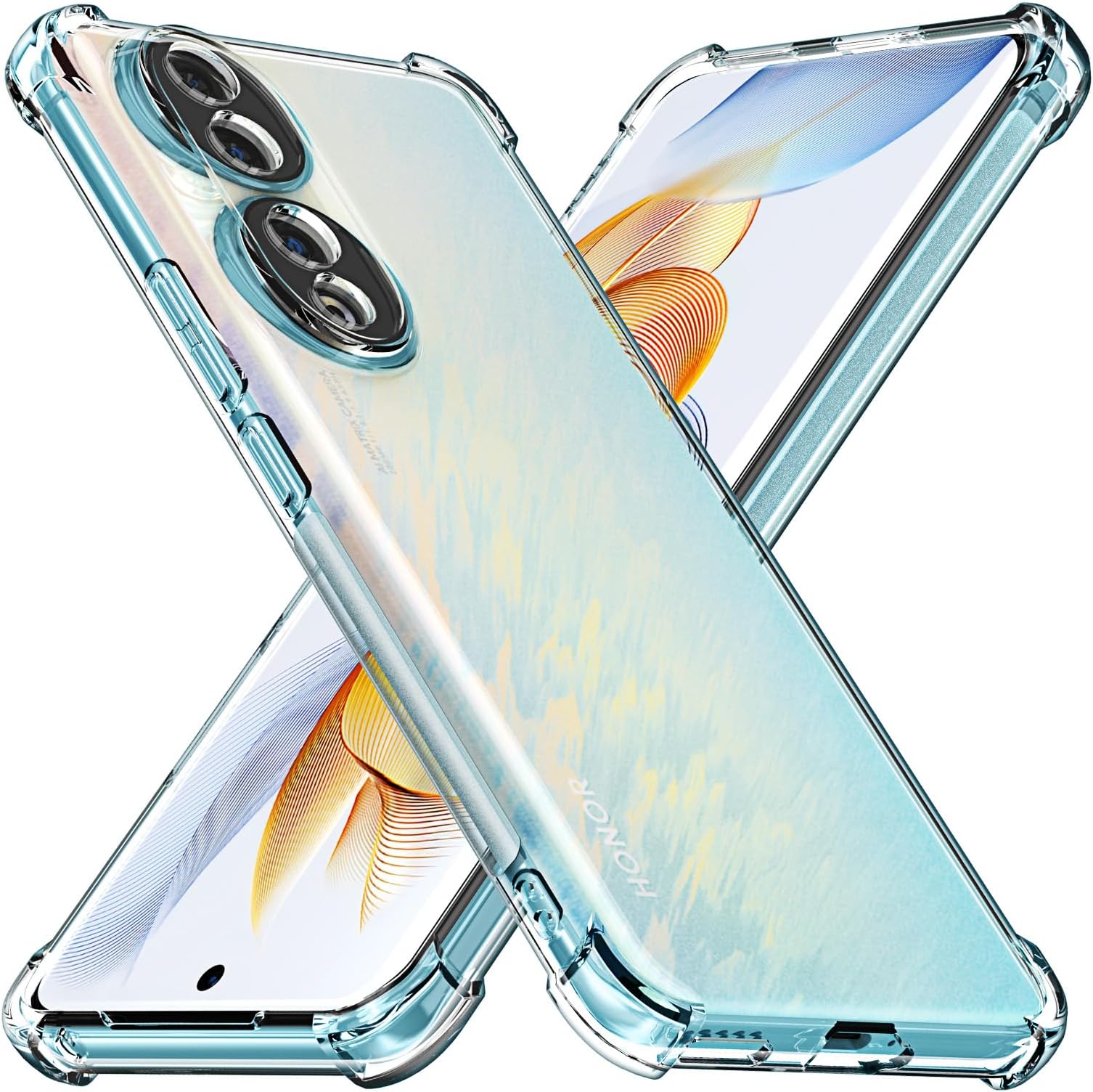 Cresee Case for Honor 90 5G, Reinforced Corners Camera Protection, Clear Cover Bumper Slim Fit Shockproof Flexible TPU Phone Case for Honor 90, Transparent