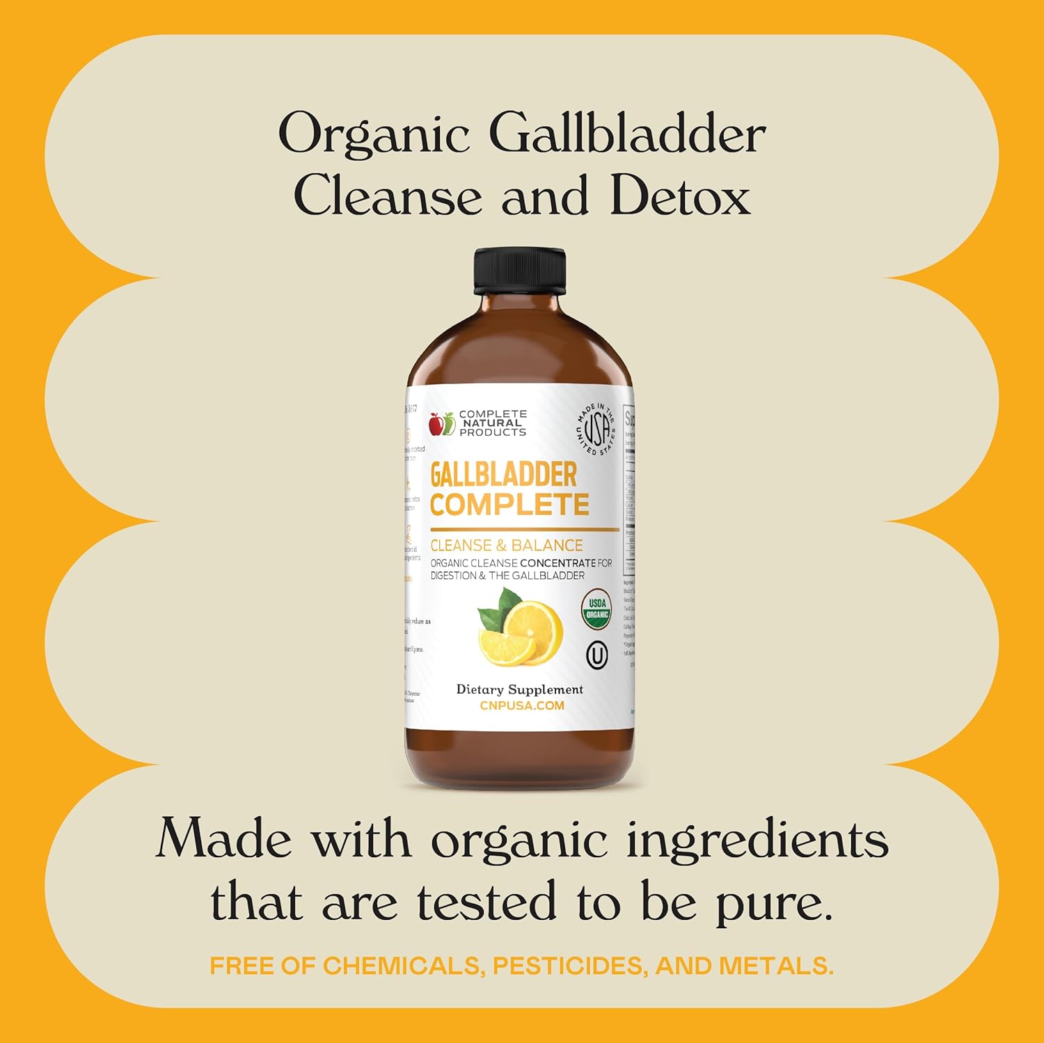 Gallbladder Complete Stone Breaker Liquid 8oz - Organic Gallbladder Support Formula, Apple Cider Vinegar with Turmeric Lemon Hibiscus Chanca Piedra, Sludge Cleanse Aid, Fast Absorbing Made USA Herbal - Image 8
