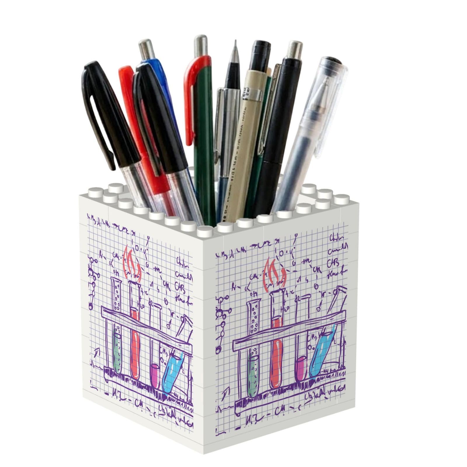 Poadnly Science Chemistry Lab, Pen Pot Pencil Holder for Office Home School, Compact Desk Organiser for Office Stationery