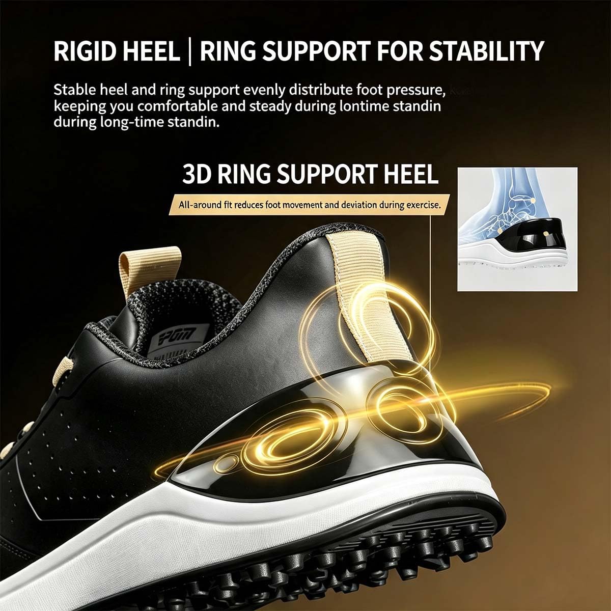 Zapatos De Golf Cuero para Hombre Antideslizantes Suela de Goma