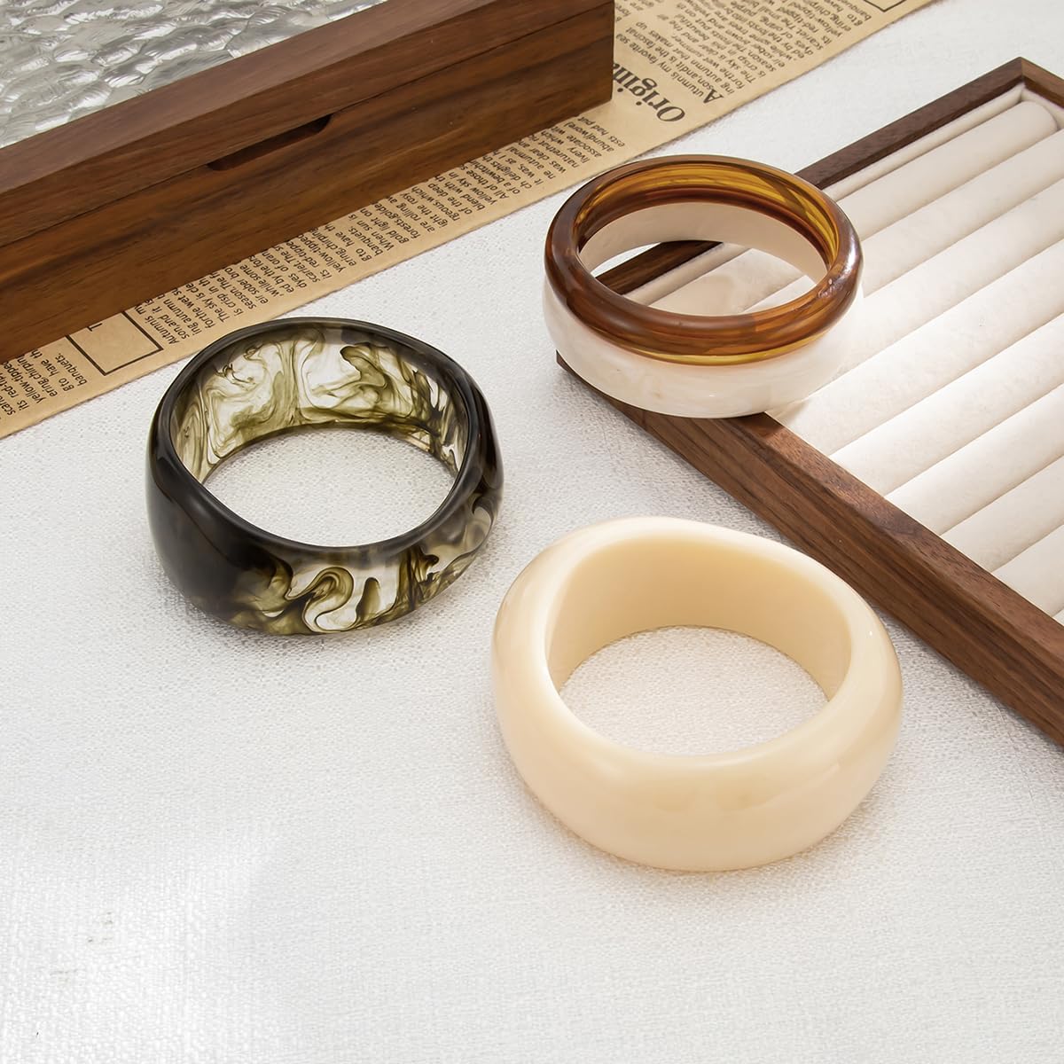 Chunky Acrylic Gold Bangles Bracelets for Women Vintage Resin Irregular Colorful Wide Bangle Fashion Statement Jewelry Gifts Accessories - Image 6