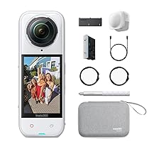 Insta360 X5 Pack Essential Bianco Satinato – Camera Impermeabile 8K 360º, Superba in Bassa Luce, Selfie Stick Invisibile, Obiettivi Sostituibili, Batteria con Autonomia 3 ore, Cover Antivento