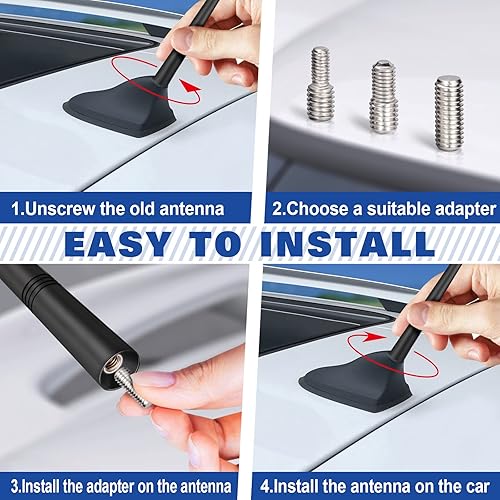 Miniatura 4 de Eightwood Reemplazo de antena de radio de coche de 5.6 pulgadas, mástil de antena universal para vehículo, antena FM AM de goma flexible con