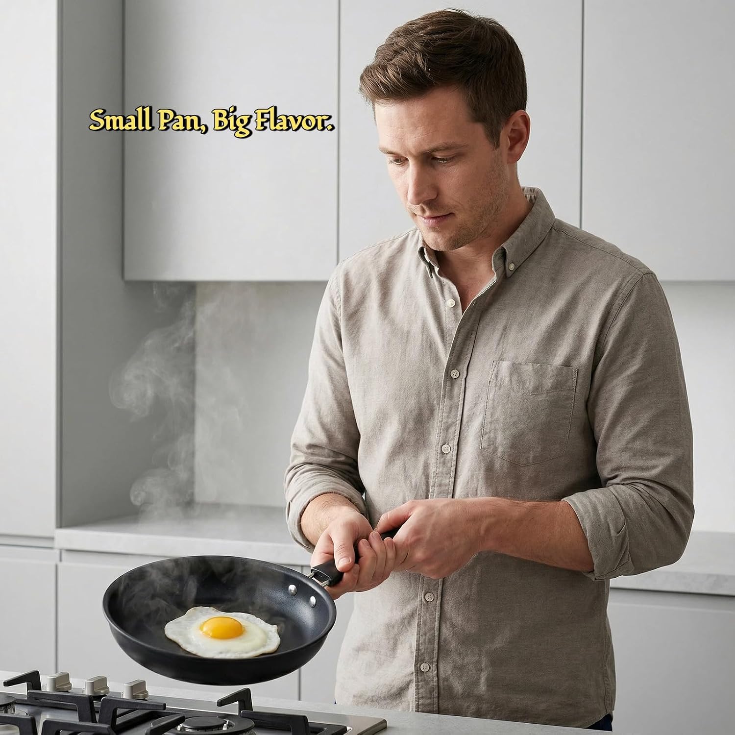 4.7 Inch Egg Frying Pan - Mini Nonstick Skillet for Single Eggs,Pancakes & Appetizers,Heat Resistant Handle, Induction Compatible Small Pan for Gas & Electric Stovetops-(Black)